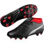 [プーマ] サッカースパイク Puma One 18.4 HG+Mid Jr 104555 ブラック/プーマ シルバー/レッド ブラスト (01) 24.5 cm