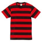 (ユナイテッドアスレ)UnitedAthle 5.0オンス ボールドボーダー 半袖Tシャツ 551801 [メンズ] 2050 ブラック/レッド M