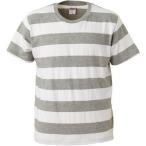 (ユナイテッドアスレ)UnitedAthle 5.0オンス ボールドボーダー 半袖Tシャツ 551801 [メンズ] 8801 ヘザーグレー/ホワイト M