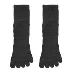 phiten(ファイテン) スポーツソックス 5本指 セミロング（2足st） ブラック 25〜27cm