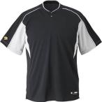 DESCENTE(デサント) 野球 2ボタンベースボールシャツ DB104B ブラック×シルバー×ホワイト(BKSL) O