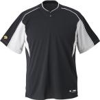 DESCENTE(デサント) ジュニア 野球 2ボタンベースボールシャツ  JDB104B ブラック×シルバー×ホワイト(BKSL) 130