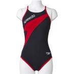 Speedo(スピード) レディース トレーニング用 水着 トレインカットスーツ SD57T03 ブラック×レッド(KR) SS