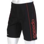 Speedo(スピード) メンズ フィットネス水着 ルーズスパッツ SD82L15 ブラック×レッド M