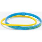 ファイテン(phiten) RAKUWA アンクレット S スラッシュライン ラメタイプ ブルー/イエロー 23cm