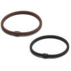 ファイテン(phiten) ブレスレット RAKUWAブレスS レザータッチ ブラック・ブラウン 17cm
