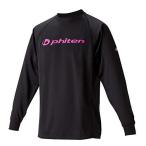 phiten(ファイテン) RAKUシャツ SPORTS 吸汗速乾 長袖 ブラック/ピンクロゴ 3L