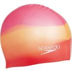 Speedo(スピード) スイムキャップ スイミングキャップ フィットネス用 シリコーンキャップ SD97C15 オレンジ×イエロー(OY) F