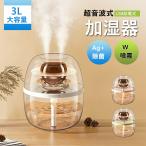 加湿器 卓上 アロマ 加湿器 小型 大容量 3L スチーム式 超音波式 上部給水 タイマー 静音 軽量 寝室 子供部屋 イオン除菌 ダブル噴霧 乾燥対策 ライト付き