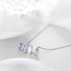 [ムーンレーベル 公式] パール ネックレス Aurora ライン ペンダント K18WG レディース 18金 DES04040AUR-100000