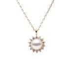 [ムーンレーベル 公式] パール ネックレス ダイヤモンド Color Jewels ペンダント パール K10 レディース DES0411CJ-03000000