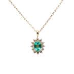 [ムーンレーベル 公式] エメラルド ネックレス ダイヤモンド Color Jewels ペンダント エメラルド K10 レディース DES0411CJ-13000000