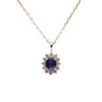 [ムーンレーベル 公式] サファイア ネックレス ダイヤモンド Color Jewels ペンダント サファイア K10 レディース  9月 誕生石DES0411CJ-16000000