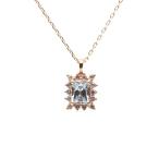 [ムーンレーベル 公式] アクアマリン ネックレス ダイヤモンド Color Jewels ペンダント アクアマリン K10 レディース DES0411CJ-31000000