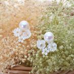 [ムーンレーベル 公式] パール ピアス Bouquet ピアス K18 レディース 18金 DES0502BOQ-WHP0000