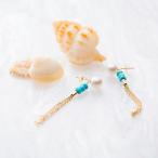 [ムーンレーベル 公式] ターコイズ  ピアス Tassel パール ピアス K18YG レディース 18金 DES0502TASSEL00000