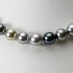 [ムーンレーベル 公式] パール ネックレス 8-10mm ブラックパール マルチカラー パールネックレス レディース FIN0101GN1008O33SB