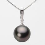 [ムーンレーベル 公式] ブラックパール ネックレス 13mm 黒蝶 真珠 ペンダント K18WG ホワイトゴールド レディース NB00013R12PC0334W0
