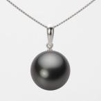 [ムーンレーベル 公式] ブラックパール ネックレス 13mm 黒蝶 真珠 ペンダント K18WG ホワイトゴールド レディース NB00013R13PC01500W