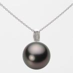 [ムーンレーベル 公式] ブラックパール ネックレス 13mm 黒蝶 真珠 ペンダント K18WG ホワイトゴールド レディース NB00013R22PC0647W0