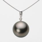 [ムーンレーベル 公式] ブラックパール ネックレス 13mm 黒蝶 真珠 ペンダント K18WG ホワイトゴールド レディース NB00013R22RB01500W