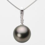 [ムーンレーベル 公式] ブラックパール ネックレス 13mm 黒蝶 真珠 ペンダント K18WG ホワイトゴールド レディース NB00013R22RB0334W0