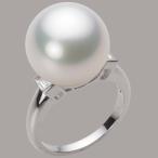 [ムーンレーベル 公式] 南洋真珠 指輪 14mm 白蝶 真珠 リング PT900 プラチナ レディース NW00014R21WH0D03P4