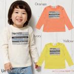 子供服 Tシャツ 長袖 男の子 通園着 普段着 ベビーサイズ綿100%乗り物シリーズ電車プリント イエロー オレンジ アイボリー アンドゥーカージョ