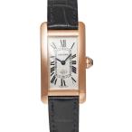 箱・保証書付き Cartier タンク アメリカン SM 2014年コラボラトゥールモデル Ref.W2607456 シルバー 中古品 レディース 腕時計