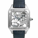 カルティエ サントス デュモン ラージモデル スケルトン マイクロローター 箱・2024年保証書付き Ref.WHSA0032 中古品 メンズ 腕時計