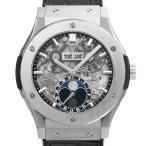 ウブロ クラシックフュージョン アエロ ムーンフェイズ チタニウム 2016年国内正規保証書付き Ref.517.NX.0170.LR 中古品 メンズ 腕時計