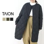 タイオン TAION ミリタリークルーネックダウンコート 104BML-1-LONG キルティング アウター 中綿 ロング レディース メンズ 2025秋冬