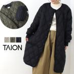 タイオン TAION ミリタリーオーバーサイズクルーネックダウンコート ソフトシェル 104LSBPML-LONG アウター キルト 中綿 ロング レディース メンズ 2025秋冬