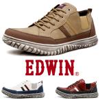 ショッピングカジュアル 靴 メンズ 4E 幅広 スニーカー カジュアルシューズ 革 PUレザー サイドゴア おしゃれ 紐靴 紳士靴 EDWIN edm639