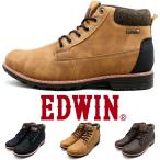 ブーツ メンズ 防水 レースアップ カジュアルブーツ スエード調 PUレザー 紐靴 紳士靴 おしゃれ EDWIN エドウィン edm9400n｜正規販売店
