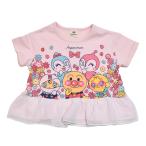 送料無料 アンパンマン 半袖Tシャツ 裾フリルTシャツ ドキンちゃん コキンちゃん 女児 キッズ 90cm/95cm/100cm(SA3072)
