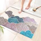 LQI バスマット お風呂マット 足ふきマット 玄関マット屋内 50X80cm ドアマット 超吸水性 速乾 滑り止め タイプ E