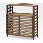 ガーデンマスター(Gardenmaster) エアコン室外機カバー 棚付 幅95×奥行39×高さ111cm 天然木杉材 エアコンガード ベランダ バル