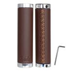 GORIX(ゴリックス) 自転車 レザーグリップ 革 筒型 レザー グリップ ブラウン (GX-500-LXS)アンティークグリップ おしゃれ クラシ