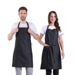 [BIGHAS] шея .. Denim фартук настройка возможность большой размер работа для Work фартук для бизнеса работа для сад для мужчин и женщин ( толстый Denim, черный 