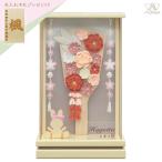 羽子板 初正月 アクリルケース飾り 凛オフホワイト9号 花づくしアプリコット コンパクト 宝童 2025年新商品