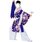 よさこい衣装 上衣 C60029 白紫花柄【よさこい/踊り衣裳/お祭用品/まつり用品/お祭り】