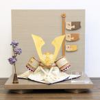 五月人形 麗-白小札 紫裾濃縅 白印伝革8号 衝立屏風 こいのぼり(ブラウン) ミックスベリー花飾り レビュー特典あり