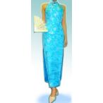  платье в китайском стиле / Bear задний длинный маленький дракон рисунок бледно-голубой 