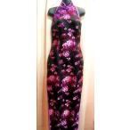  платье в китайском стиле / Bear задний длинный .. рисунок чёрный цвет 