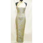  платье в китайском стиле / Bear задний длинный маленький дракон рисунок белый ( золотой дракон )