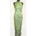  платье в китайском стиле / Bear задний длинный маленький дракон рисунок зеленый ( золотой дракон )