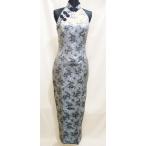  платье в китайском стиле / Bear задний длинный маленький дракон рисунок серебряный ( чёрный дракон )