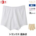 同色3枚セット快適工房トランクス前あき3Lサイズ綿100%日本製パンツグン...
