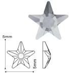 アイロン接着可  星型ストーン 5ｍｍ Hotfix アイロン接着可 （ライトブラックダイアモンド） 30粒入/袋 デコレーション ラインストーン Rhinestone